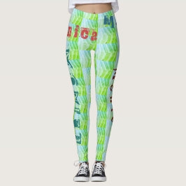 Leggings Leyendas verdes de nombre personalizado