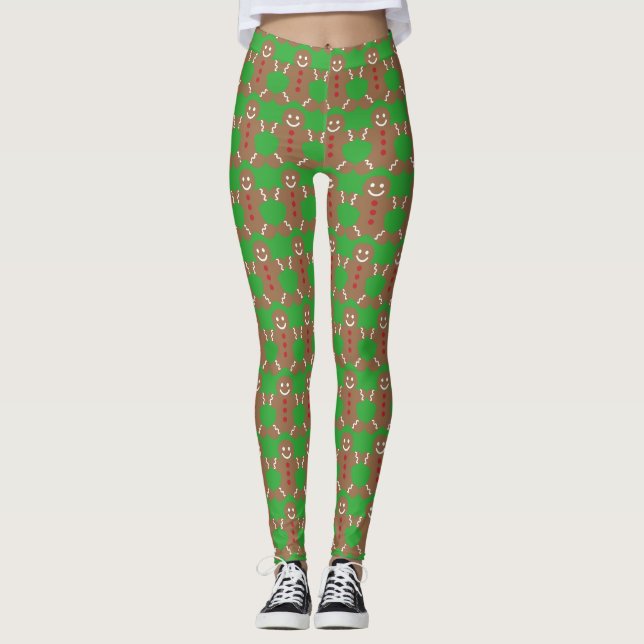 Leggings Leyendas verdes del hombre del pan de jengibre (Anverso)