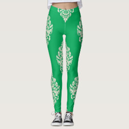 Leggings Leyendas verdes y blancas a rayas blancas y blanca