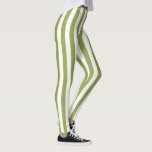 Leggings Leyendas verticales de franja verde personalizado<br><div class="desc">Leyendas verticales de franja verde personalizado. ¡Un truco fácil para que las piernas delgadas sean rápidas (visualmente)!</div>