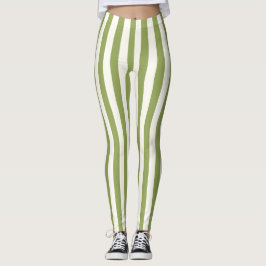 Leggings Leyendas verticales de franja verde personalizado
