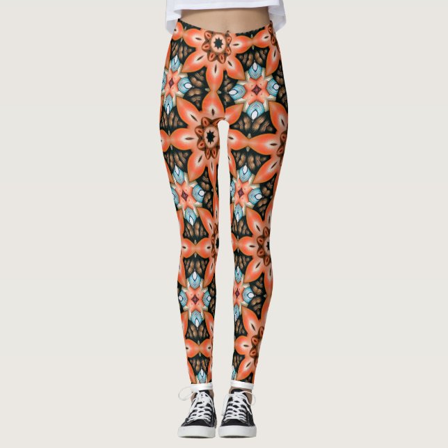 Leggings Leyendas vibrantes de Kaleidoscopio floral (Anverso)