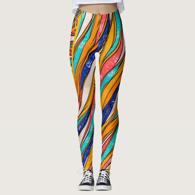 Leggings Leyendas vibrantes del patrón arcoiris de los Chic (Anverso)