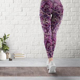 Leggings Leyendas vintage de papel morado de mármol