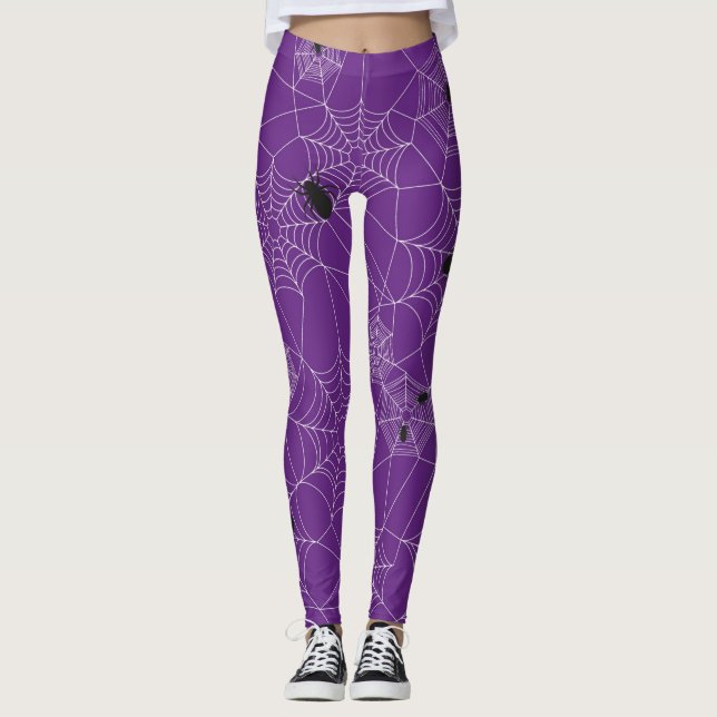 Leggings Leyendas web de araña de Halloween - morado (Anverso)