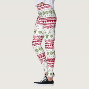 Leggings Leyendas y copos de nieve, corazón y reno de los n