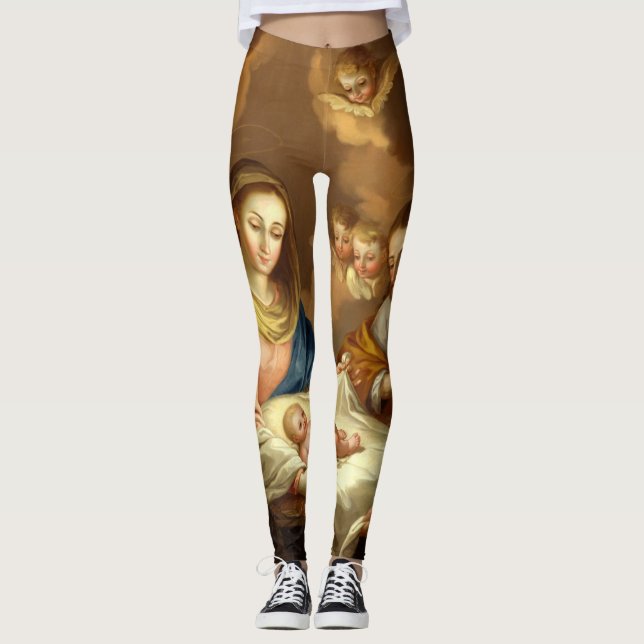 Leggings Leyes de arte religioso "La Natividad" (Anverso)