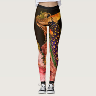 LEGGINGS LEYES DE IMPRESIÓN DE PEACOCK JAPONÉS