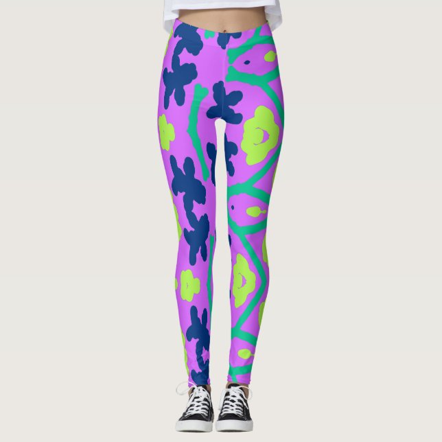Leggings Leyes multicolores vibrantes "Ratti_Creative_Arts" (Anverso)