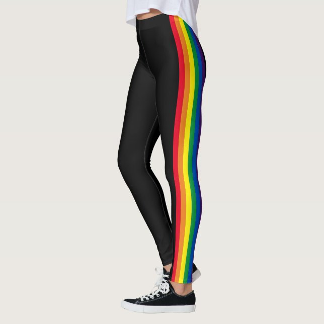 Leggings Lgbt rainbow striks bandera del orgullo gay negro (Izquierda)