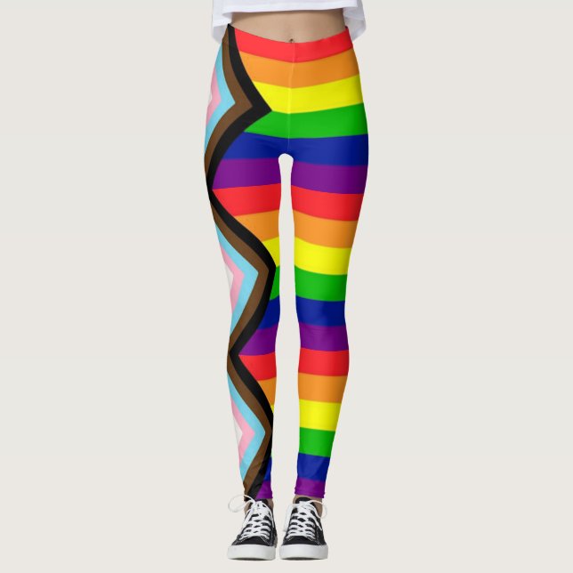 Leggings LGBTQ+ Orgullo Progreso Unisex Tendencia  (Anverso)