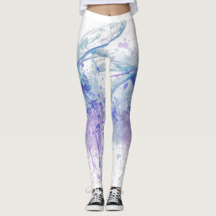 Leggings Libélula original de la acuarela en naturaleza de