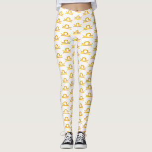 Leggings Libra, Rótulo Balanceado Zodiaco Dorado