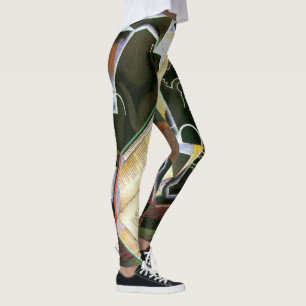 Leggings Libro, pipa y gafas, Juan Gris, Cubismo vintage