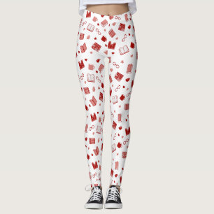 Leggings Libro rojo y patrón de lectura