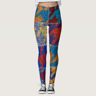 Leggings Lienzo de trabajo en mosaico: patrón de imitación
