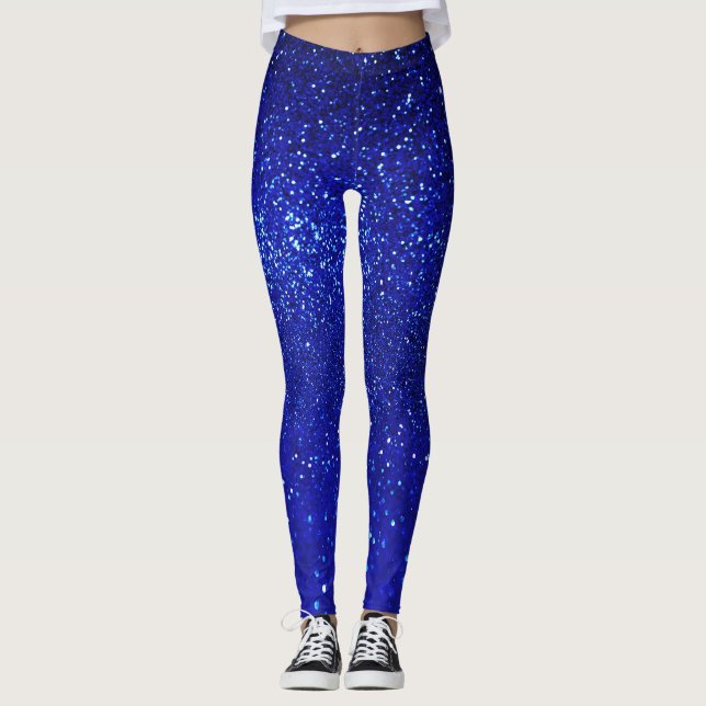 Leggings Lienzo Purpurina azul brillante (Anverso)