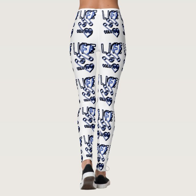 Leggings Life Is Colourful Blau - Designerlogo (Reverso)
