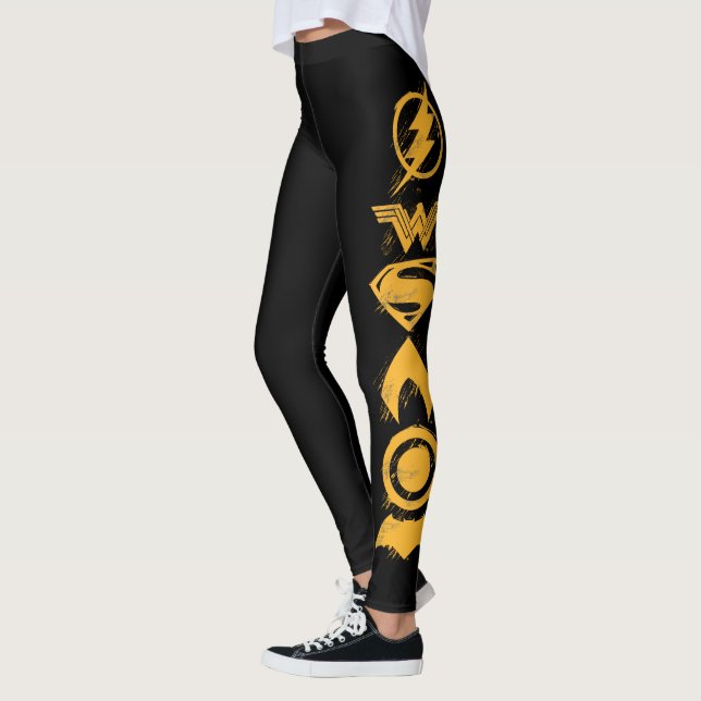 Leggings Liga de la Justicia | Diseño de símbolos de equipo (Izquierda)