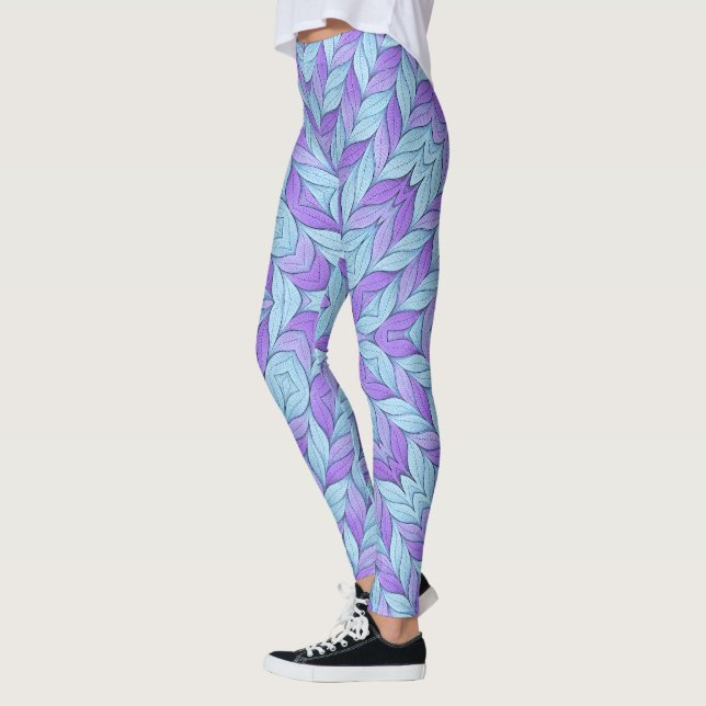 Leggings Light Amethyst and Pale Aqua Pattern (Izquierda)