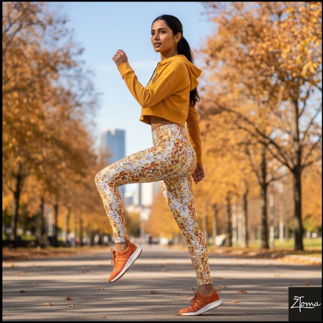 Leggings Light Orange Crowded Dog Face Repeat Pattern (Subido por el creador)