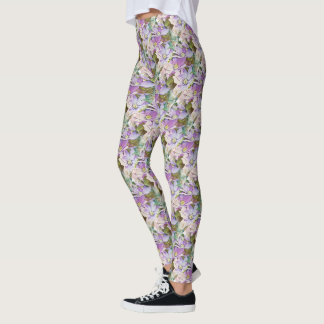 Leggings Lila y polainas florales púrpuras