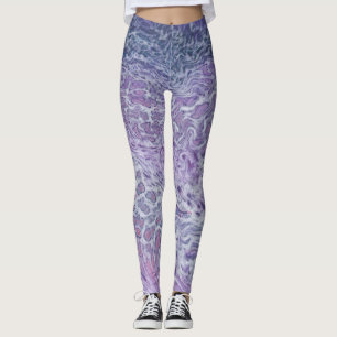 Leggings Lilac Pouring Acrílico Resumen de Arte Fluido