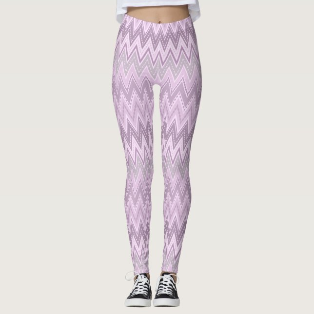 Leggings Lilac, rosa, zigzag (Anverso)