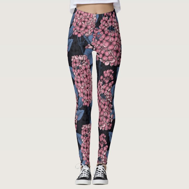Leggings Lílago rosado sobre azul oscuro (Anverso)