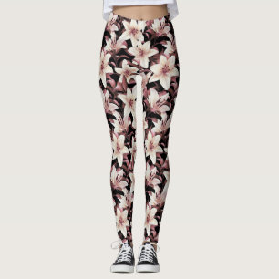 Leggings Lilies sobre negro