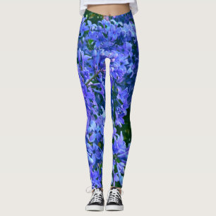 Leggings Lililacas moradas azules y románticas foto floral