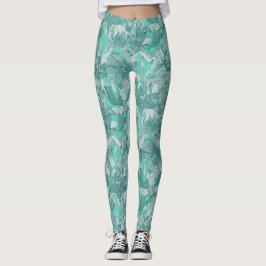 Leggings lily veridian green