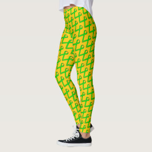 Leggings Lime Green Standard Ribbon por Kenneth Yoncich