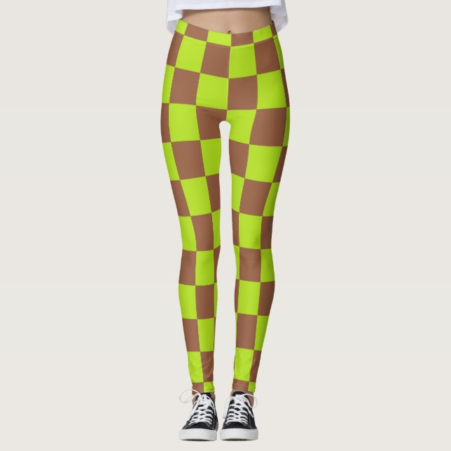 Leggings Lime Green y Brown controlados (Anverso)