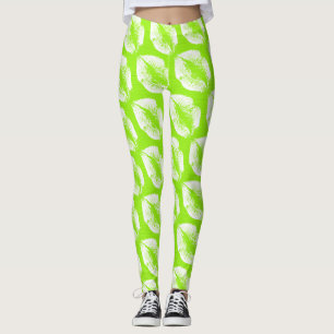 Leggings Lime moderna de labios blancos