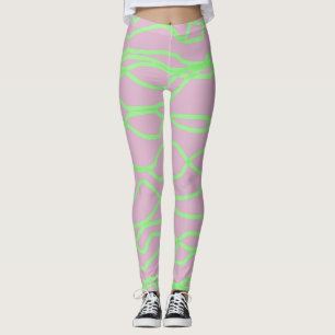 Leggings Lime y rosa verde resumen rápidamente las piernas
