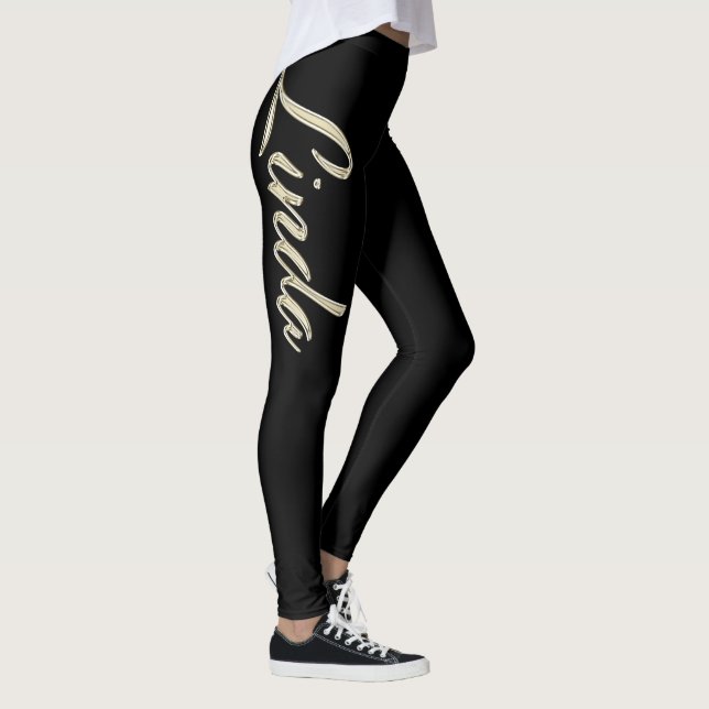 Leggings Linda white gold Handwriting Hose (Derecha)