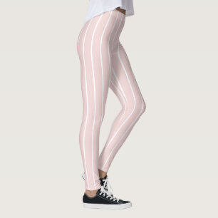 Leggings Lindo Chic Rosa Claro y Rayas Blancas Finas