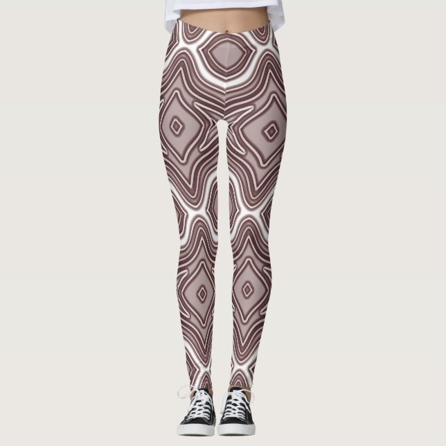 Leggings Lindo clásico marrón y blanco de "Ratti_Creative_A (Anverso)