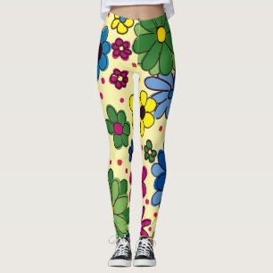 Leggings Lindo Floral Amarillo Colorido