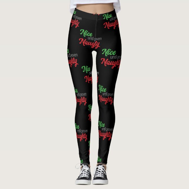 Leggings Lindo hasta legiones traviesas demostradas (negro) (Anverso)