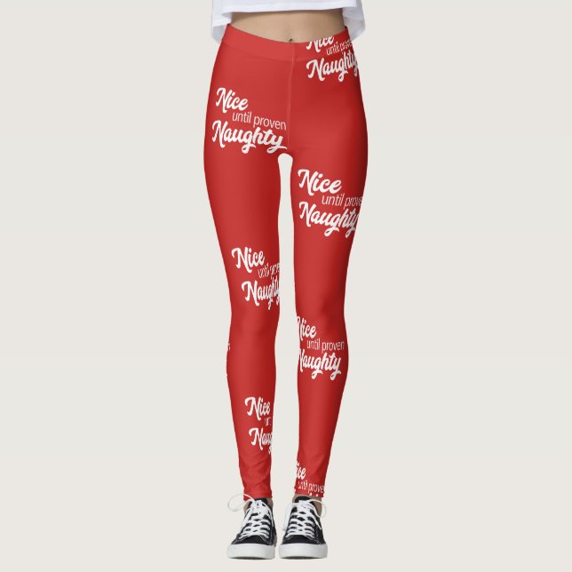 Leggings Lindo hasta legiones traviesas demostradas (rojo) (Anverso)