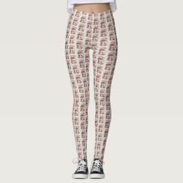 Leggings Lindo Patrón de Chocolate Caliente en Acuarela Ros