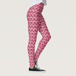 Leggings Lindo patrón moderno Chic deporte Magenta Rojo de 