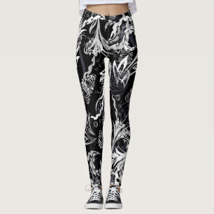 Leggings Lindo Sombreado Floral Flor Blanco