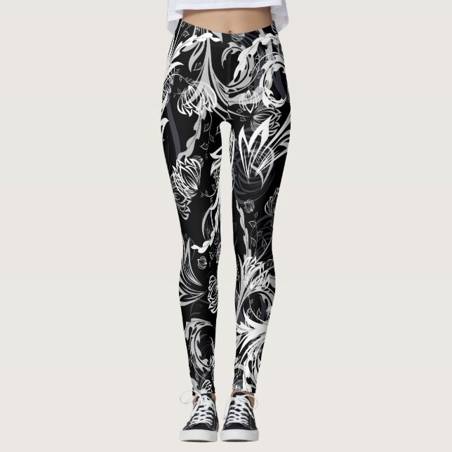Leggings Lindo Sombreado Floral Flor Blanco (Anverso)