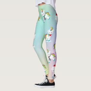 Leggings Lindo Unicornio de Navidad Arcoíris