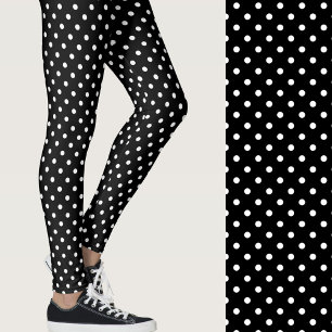 Leggings Lindos Lunares Negros y Blancos