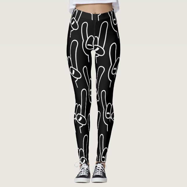 Leggings Línea Blanca de los Cuernos del Diablo Metalizado (Anverso)