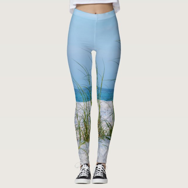 Leggings Línea De Oats Marinos En Arena Blanca (Anverso)